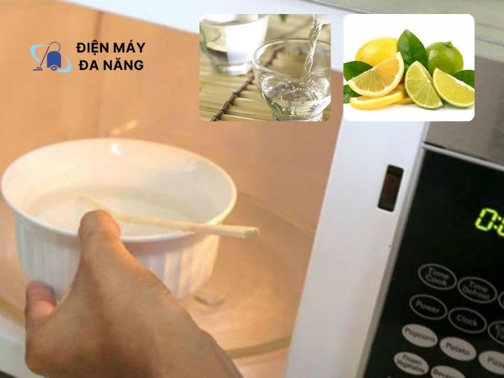 Dùng giấm hoặc chanh làm sạch lò vi sóng