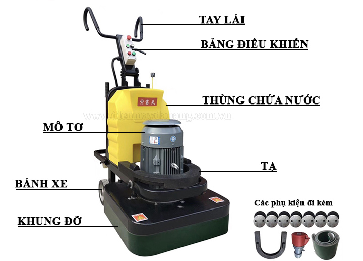 Cấu tạo cơ bản của máy mài nền bê tông