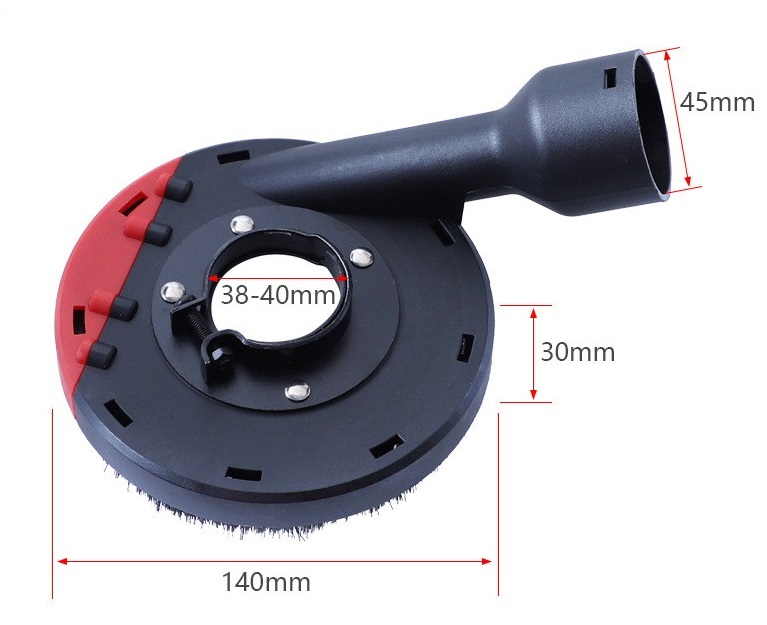 kích thước chụp hút bụi máy mài cầm tay 125mm